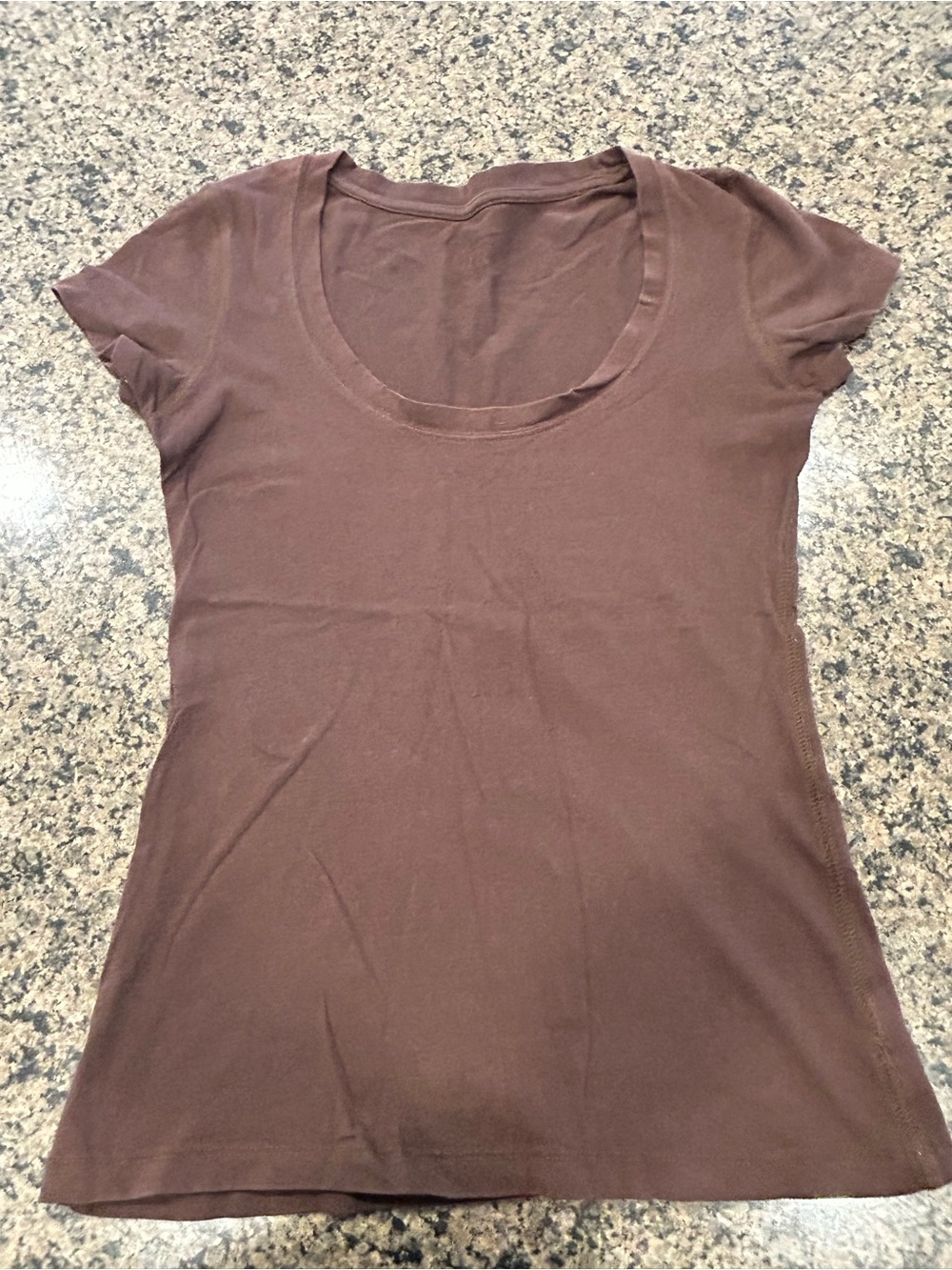 Classic Scoop Neck Women's Top in Brown